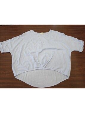 Umgee USA Light Blue Twist Front Dolman Blouse Top S Boho Coastal Cottagecore